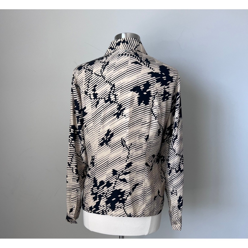 Rena Rowan Women's  100% Silk Button-Up‎ Blouse Size 12 Vintage - Picture 13 of 16